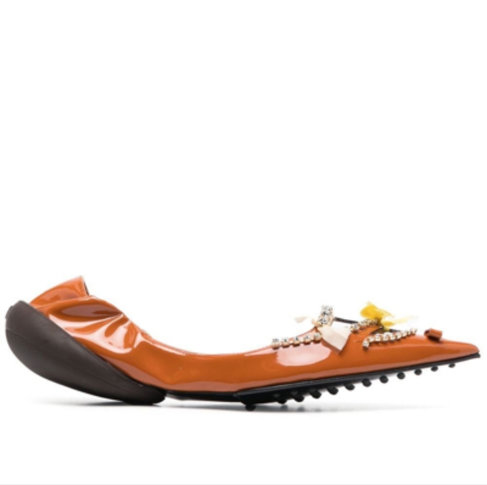 NWOT Designer 13 09 SR Patent leather Miky Crystal ballerina/ ballet fla… - Picture 7 of 17